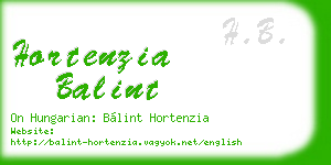hortenzia balint business card